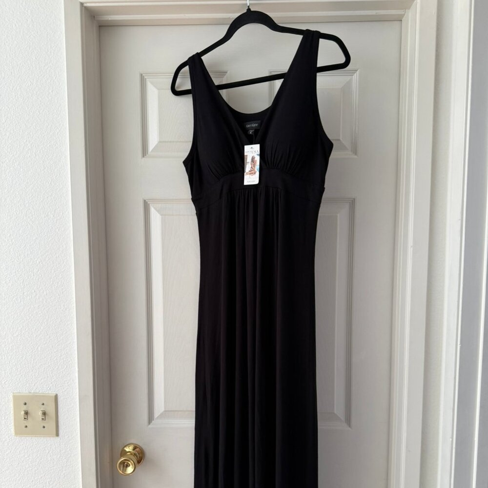 New Karen Kane Black Maxi Dress Size Medium Made in USA